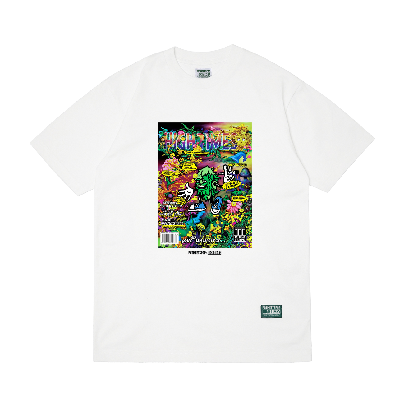 POT MEETS POP X HIGH TIMES MAGAZINE HERB IS A PLANT TEE WHITE Pot Meets Pop Denim International