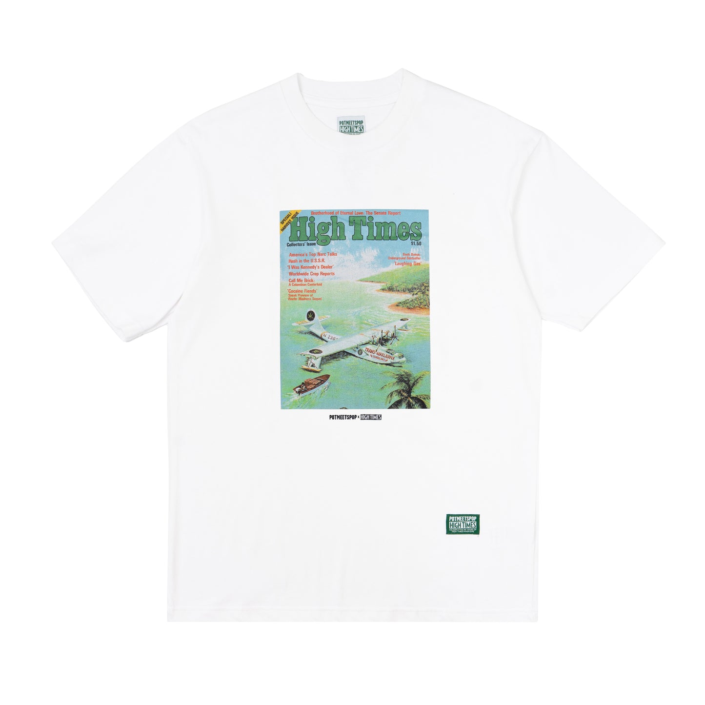 POT MEETS POP X HIGH TIMES MAGAZINE - TRANS-MARIJUANA TEE WHITE