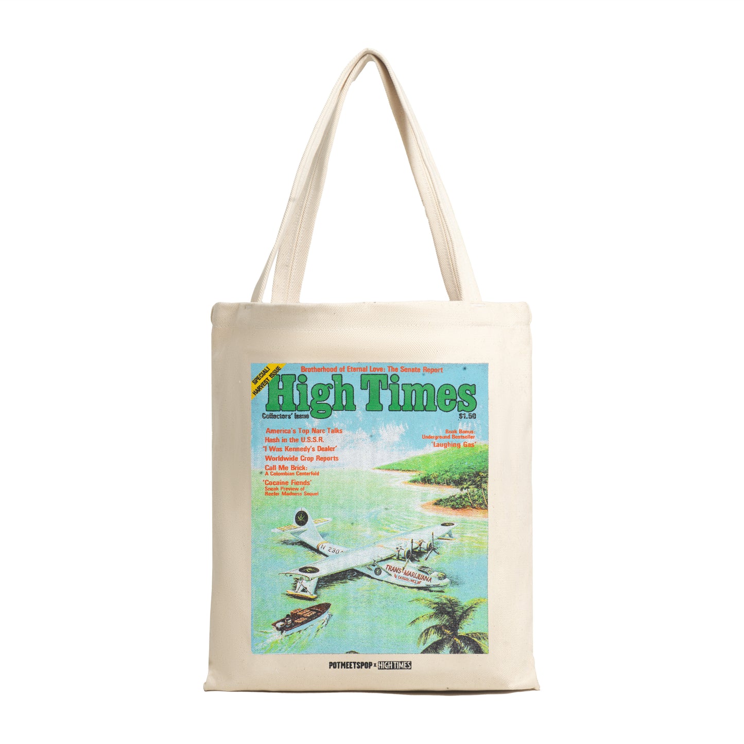 POT MEETS POP X HIGH TIMES MAGAZINE - TRANS-MARIJUANA TOTEBAG