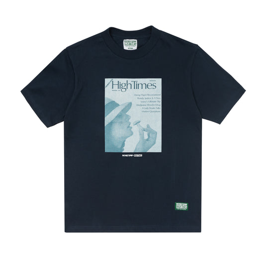 POT MEETS POP X HIGH TIMES MAGAZINE - PREMIER ISSUE TEE NAVY