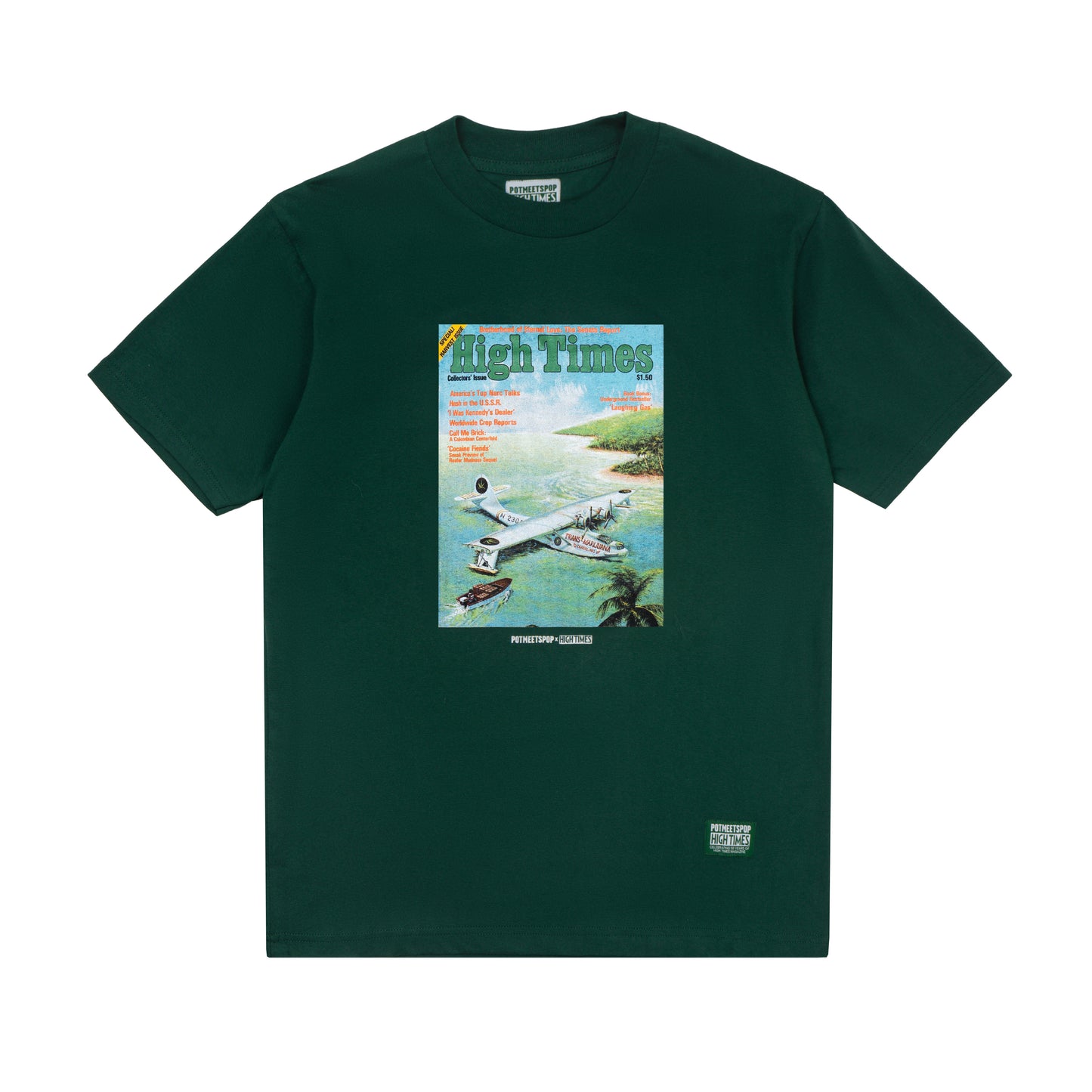 POT MEETS POP X HIGH TIMES MAGAZINE - TRANS-MARIJUANA TEE GREEN