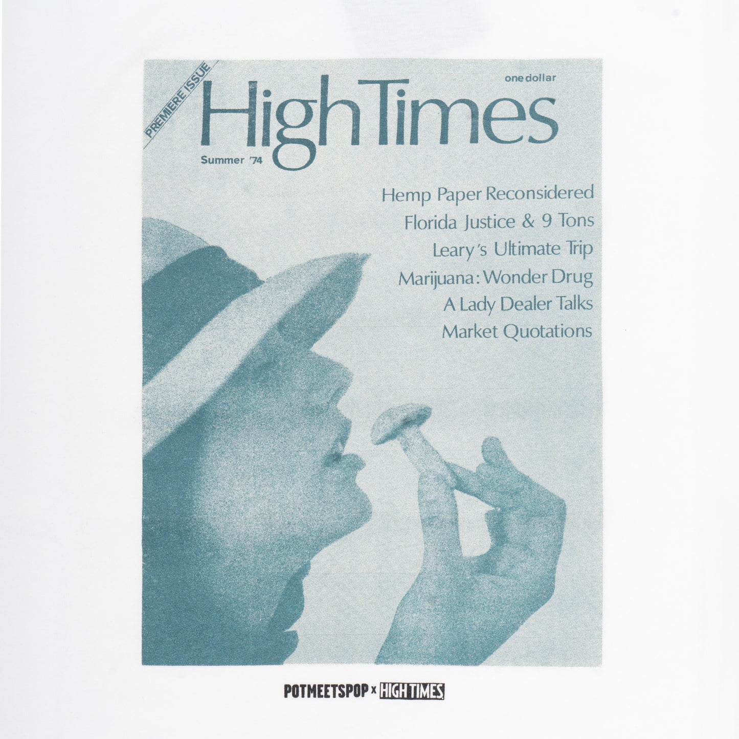 POT MEETS POP X HIGH TIMES MAGAZINE - PREMIERE ISSUE TEE WHITE