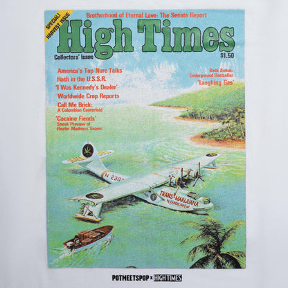 POT MEETS POP X HIGH TIMES MAGAZINE - TRANS-MARIJUANA TEE WHITE