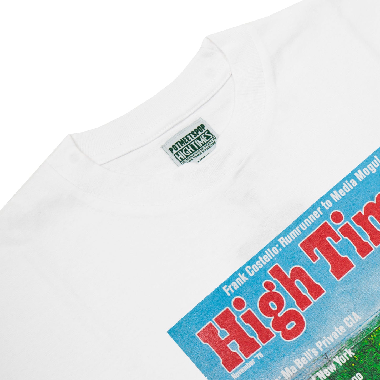 POT MEETS POP X HIGH TIMES MAGAZINE - GROWN GRASS TEE WHITE