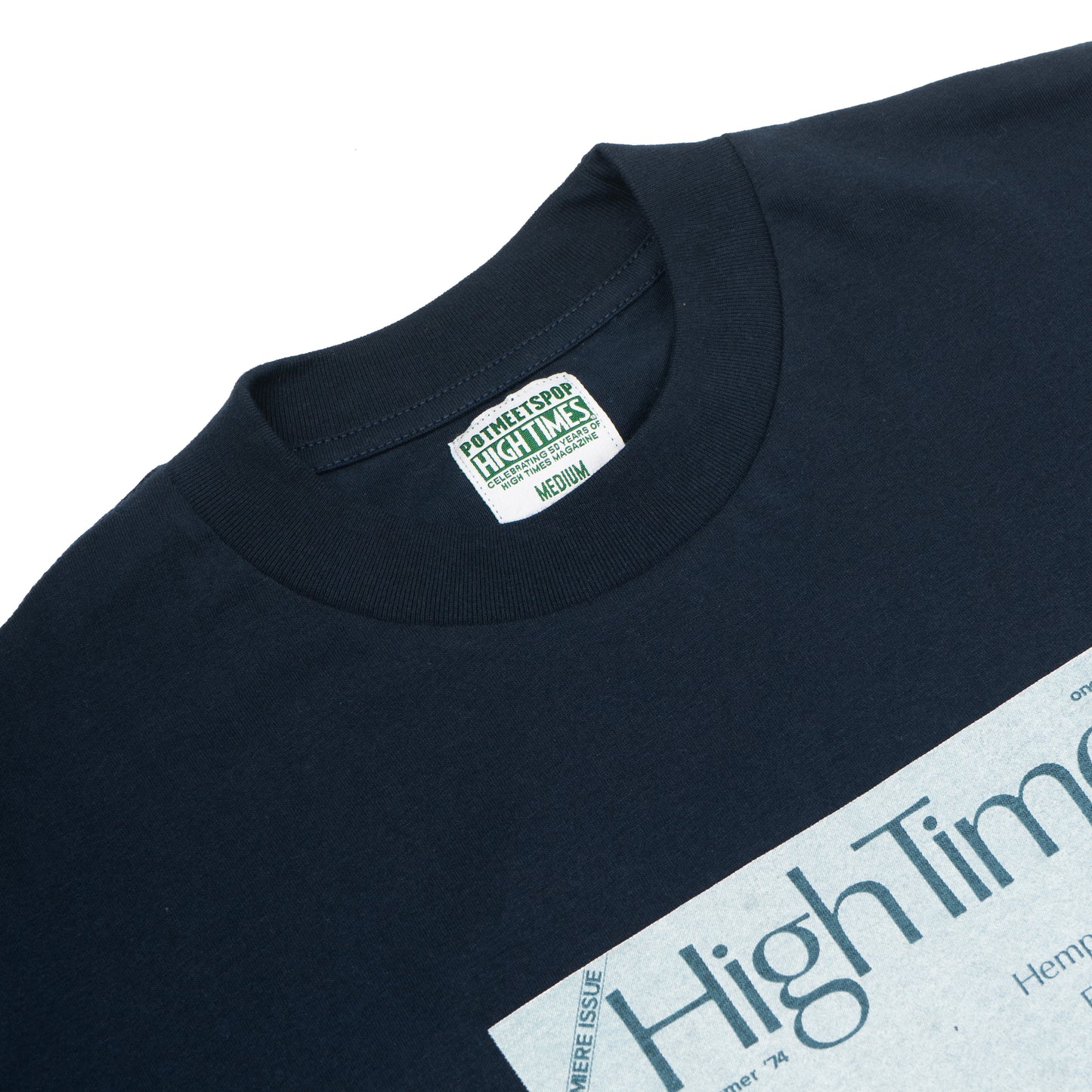 POT MEETS POP X HIGH TIMES MAGAZINE - PREMIER ISSUE TEE NAVY