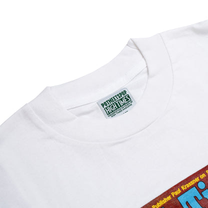 POT MEETS POP X HIGH TIMES MAGAZINE - HORNY HIGHS TEE WHITE