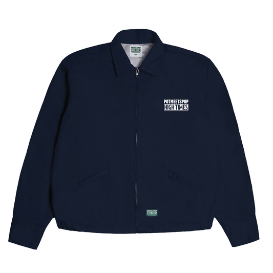 POT MEETS POP X HIGH TIMES - DON PEYOTE SOUVENIR JACKET NAVY