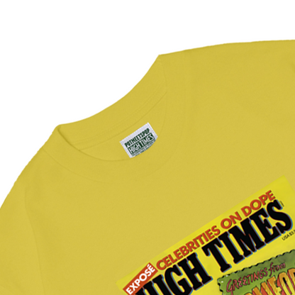 POT MEETS POP X HIGH TIMES MAGAZINE - GREETINGS FROM CALIFORNIA TEE YELLOW