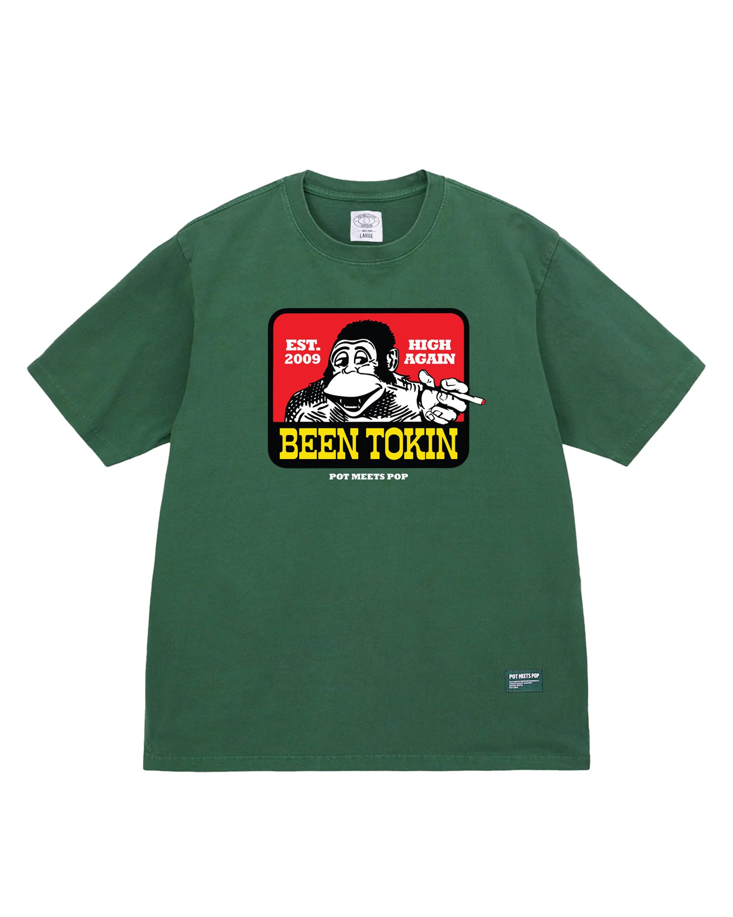 BEEN TOKIN TEE GREEN FW`24