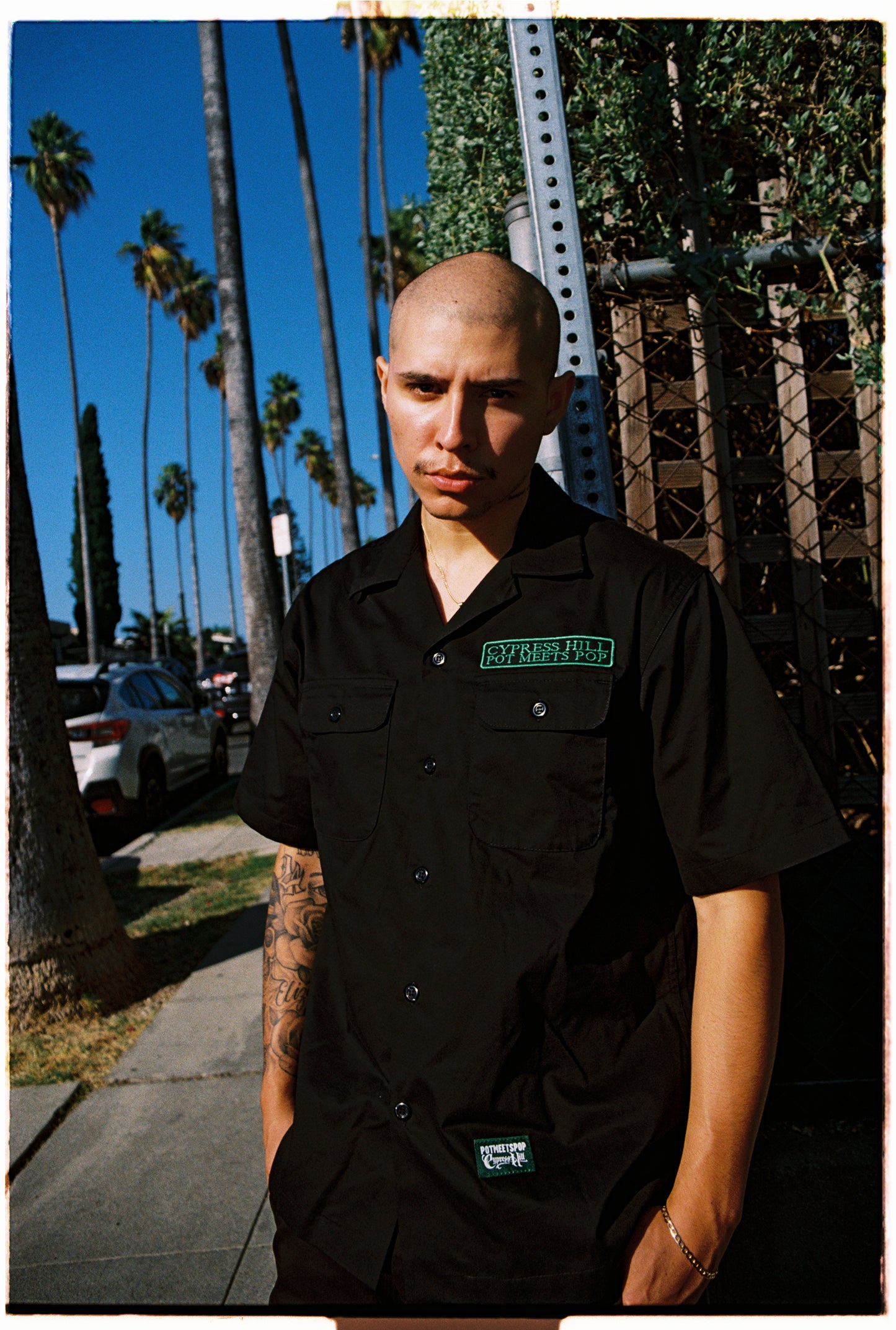 POT MEETS POP X CYPRESS HILL - SKULL & COMPASS WORK SHIRT