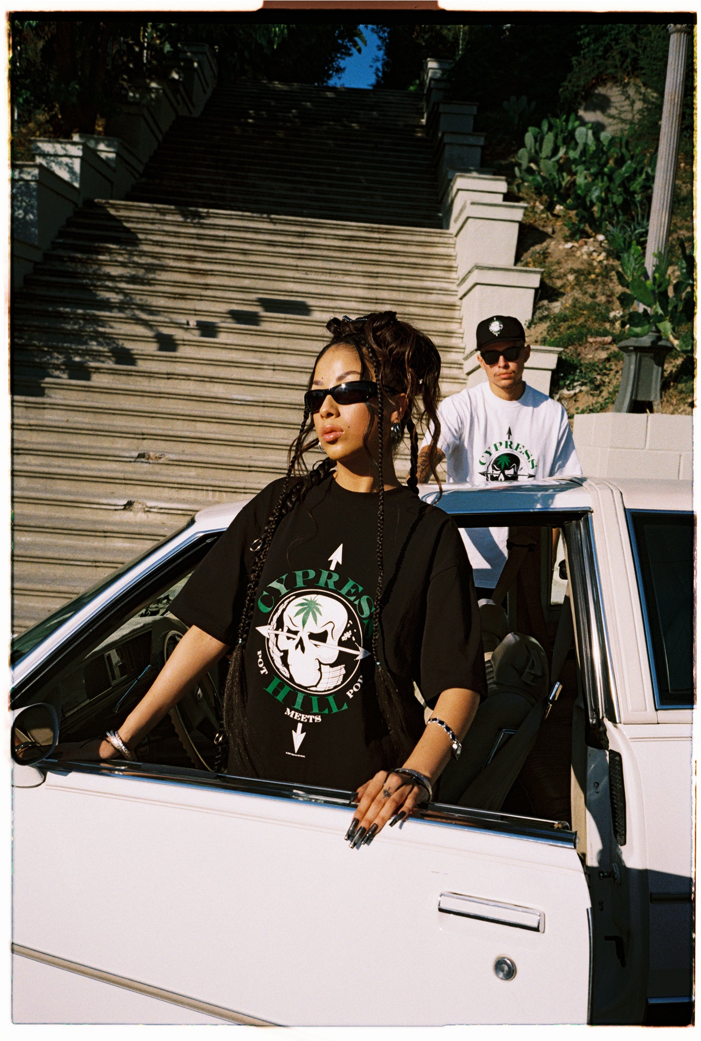 POT MEETS POP X CYPRESS HILL - SKULL & COMPASS TEE BLACK