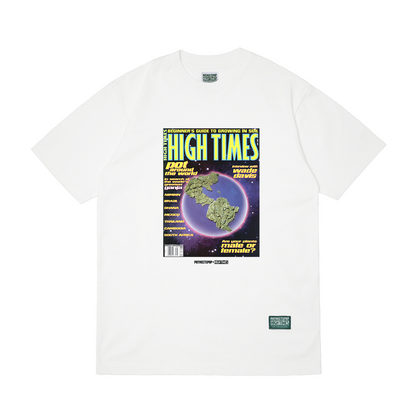 POT MEETS POP X HIGH TIMES MAGAZINE - POT AROUND THE WORLD TEE WHITE