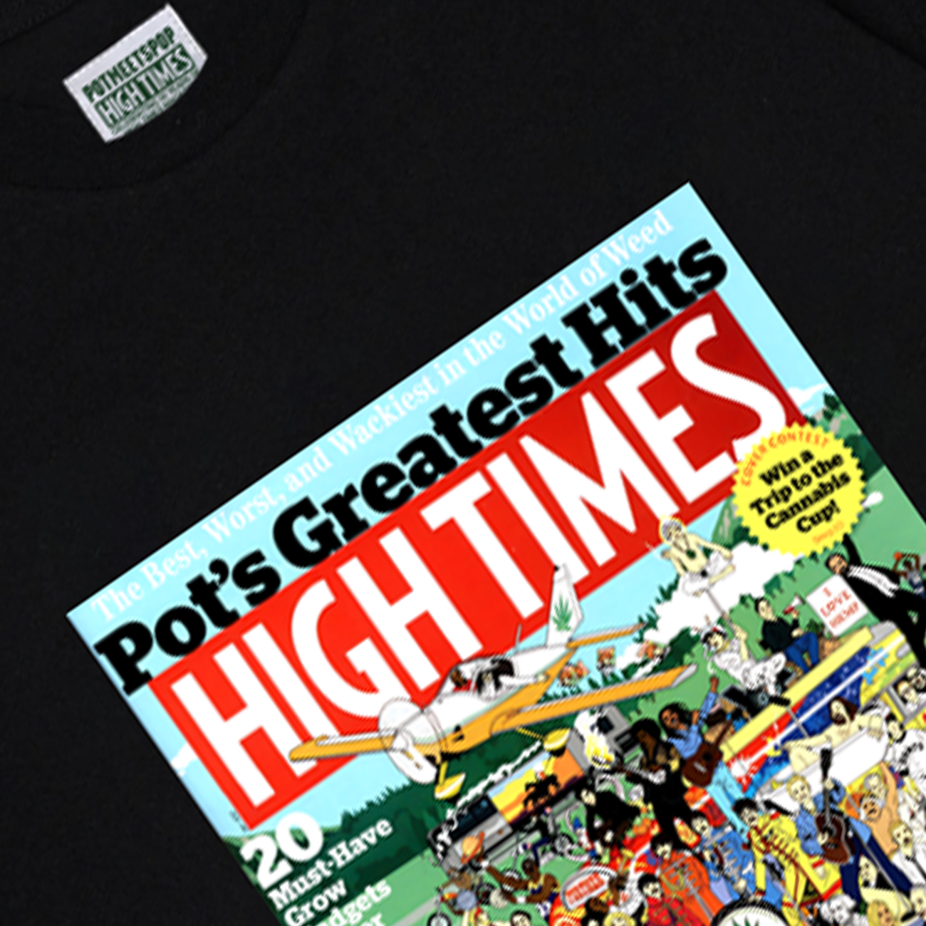 POT MEETS POP X HIGH TIMES MAGAZINE - POT'S GREATEST HITS TEE BLACK