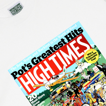 POT MEETS POP X HIGH TIMES MAGAZINE - POT'S GREATEST HITS TEE WHITE