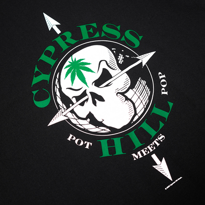 POT MEETS POP X CYPRESS HILL - SKULL & COMPASS TEE BLACK