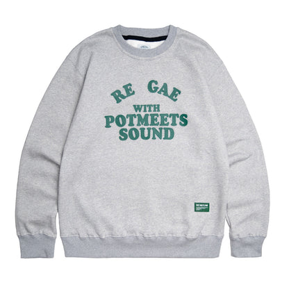 POTMEETSSOUND CREWNECK HEATHER GREY FW'23